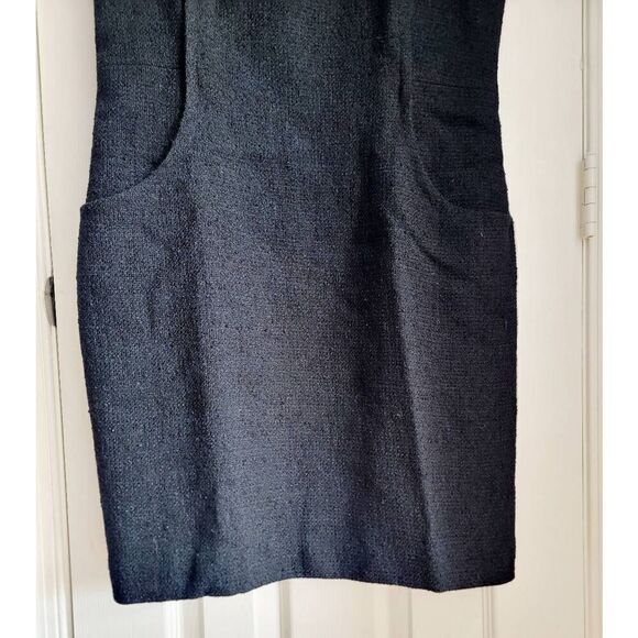Lafayette148 Black Tweed  Sleeveless Shift Dress 12 - Picture 5 of 10